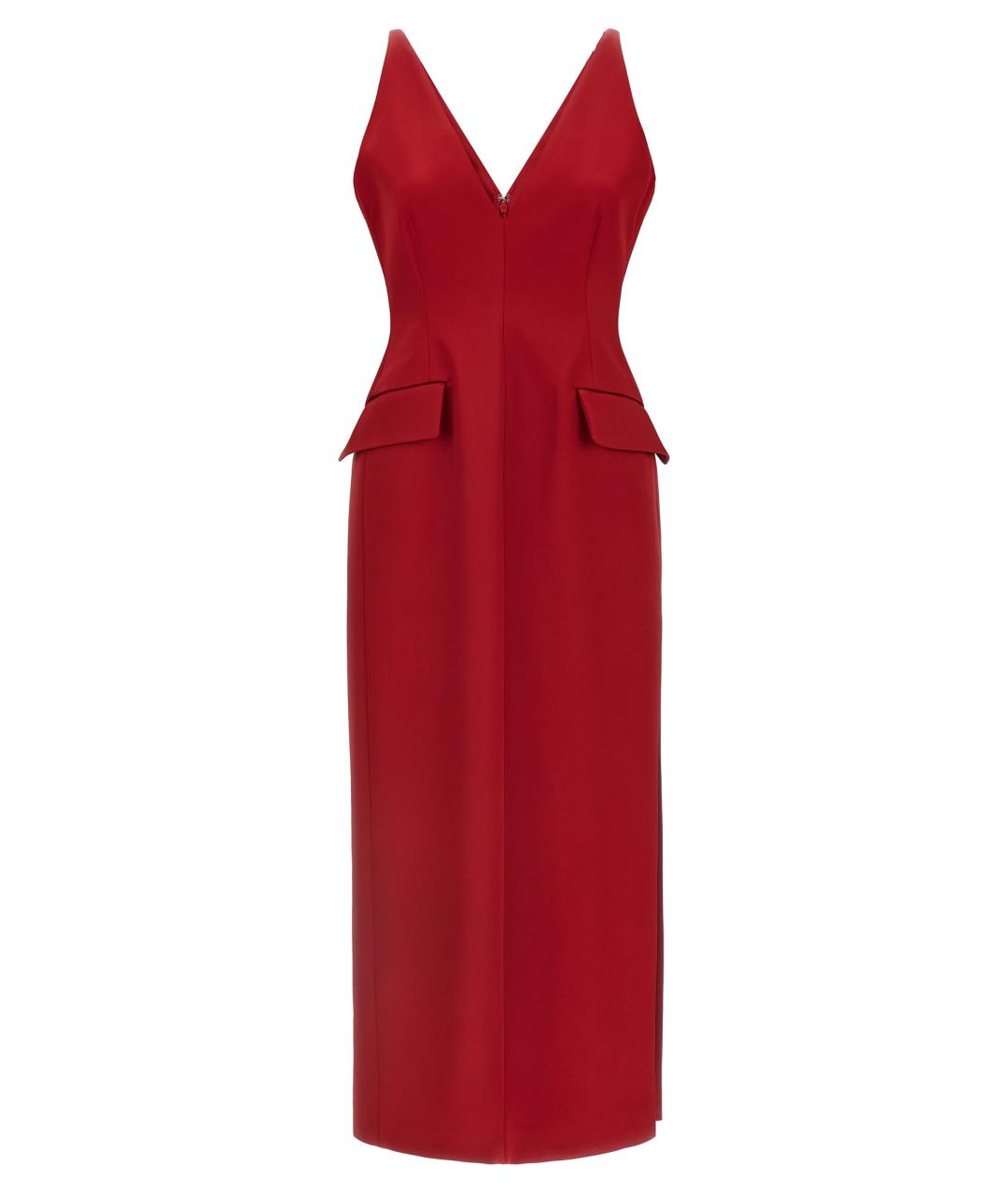 SPORTMAX Красное ацетатное платье, фото 1