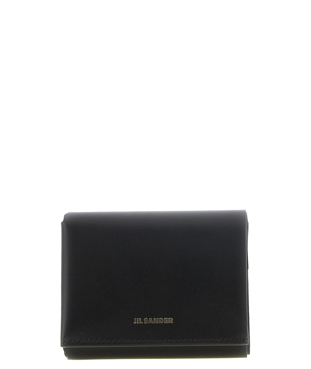 JIL SANDER Черный кожаный кошелек, фото 1