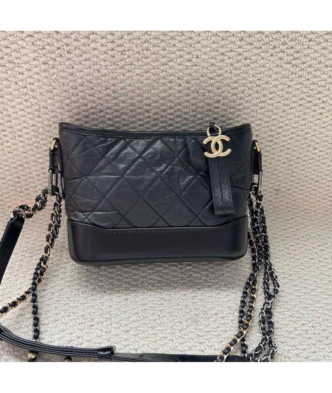 CHANEL Черная кожаная сумка через плечо, фото 8