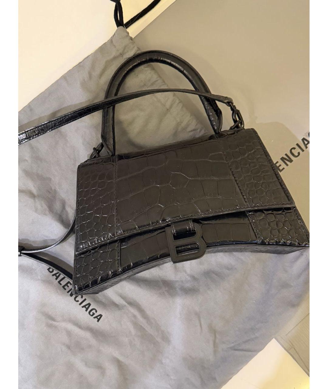 BALENCIAGA Черная кожаная сумка с короткими ручками, фото 5