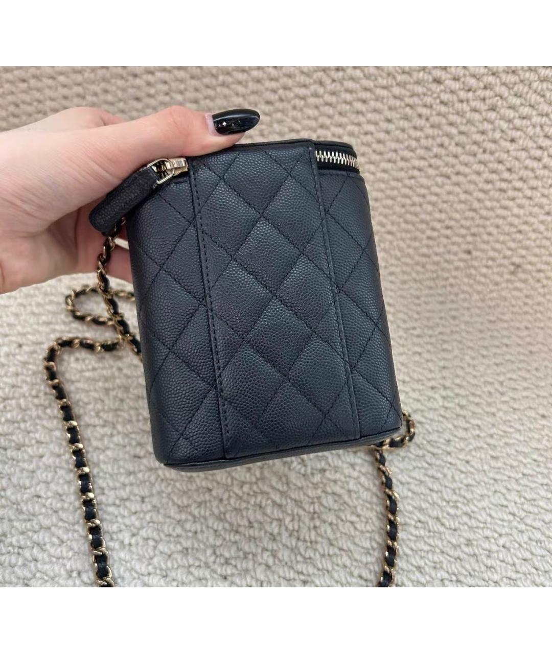 CHANEL Черная кожаная сумка через плечо, фото 8