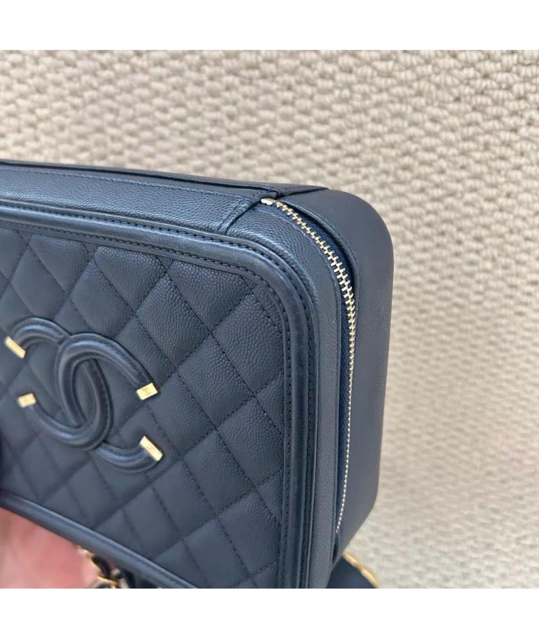 CHANEL Темно-синяя кожаная сумка через плечо, фото 8