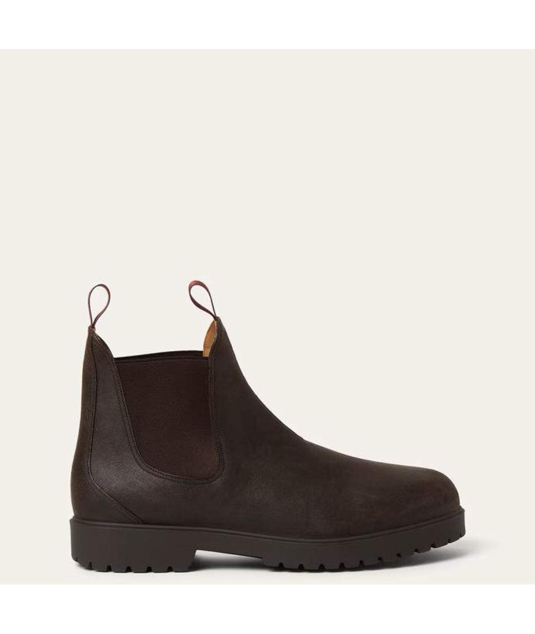 LORO PIANA Коричневые кожаные высокие ботинки, фото 8