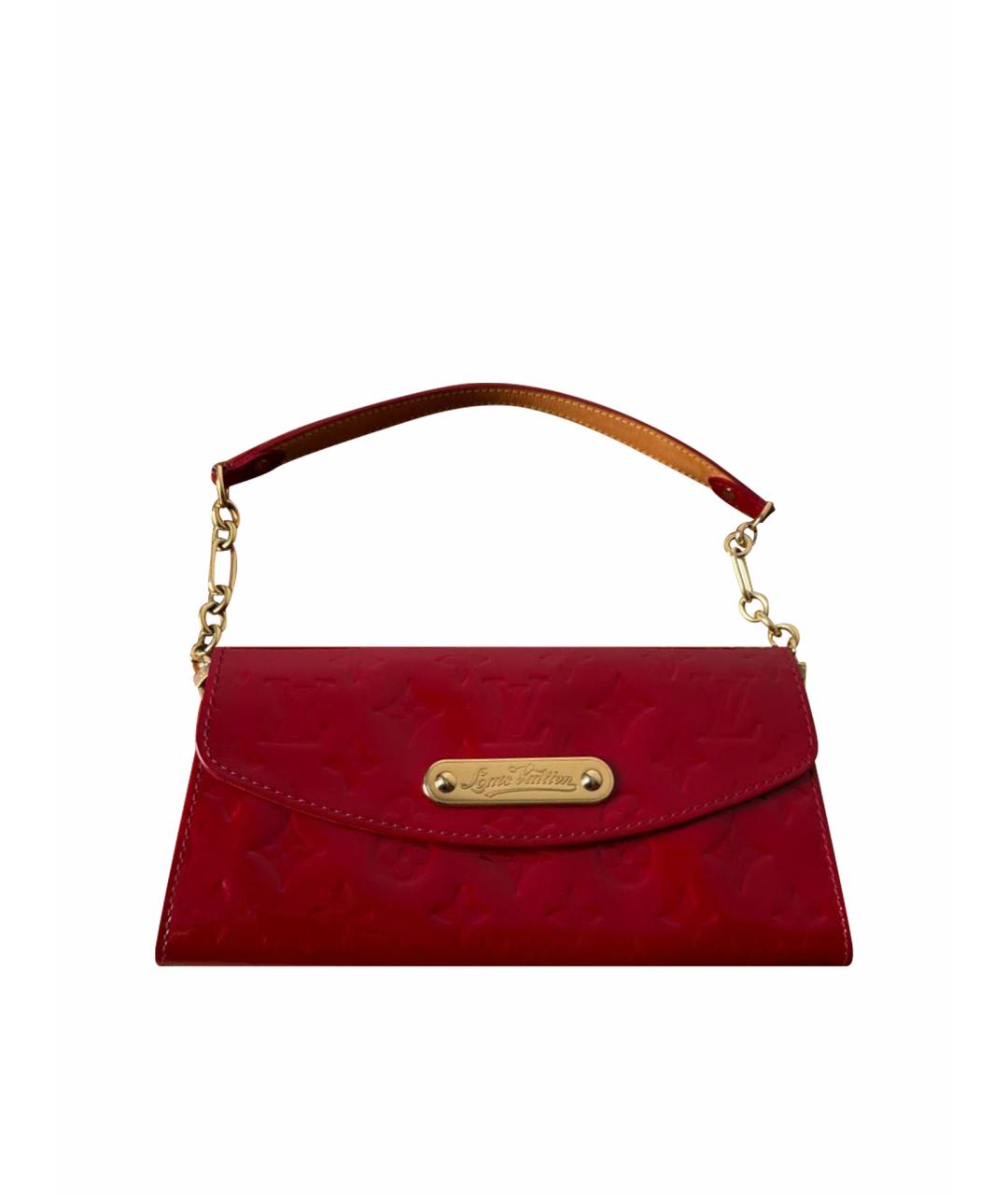 LOUIS VUITTON Красная сумка с короткими ручками из лакированной кожи, фото 1
