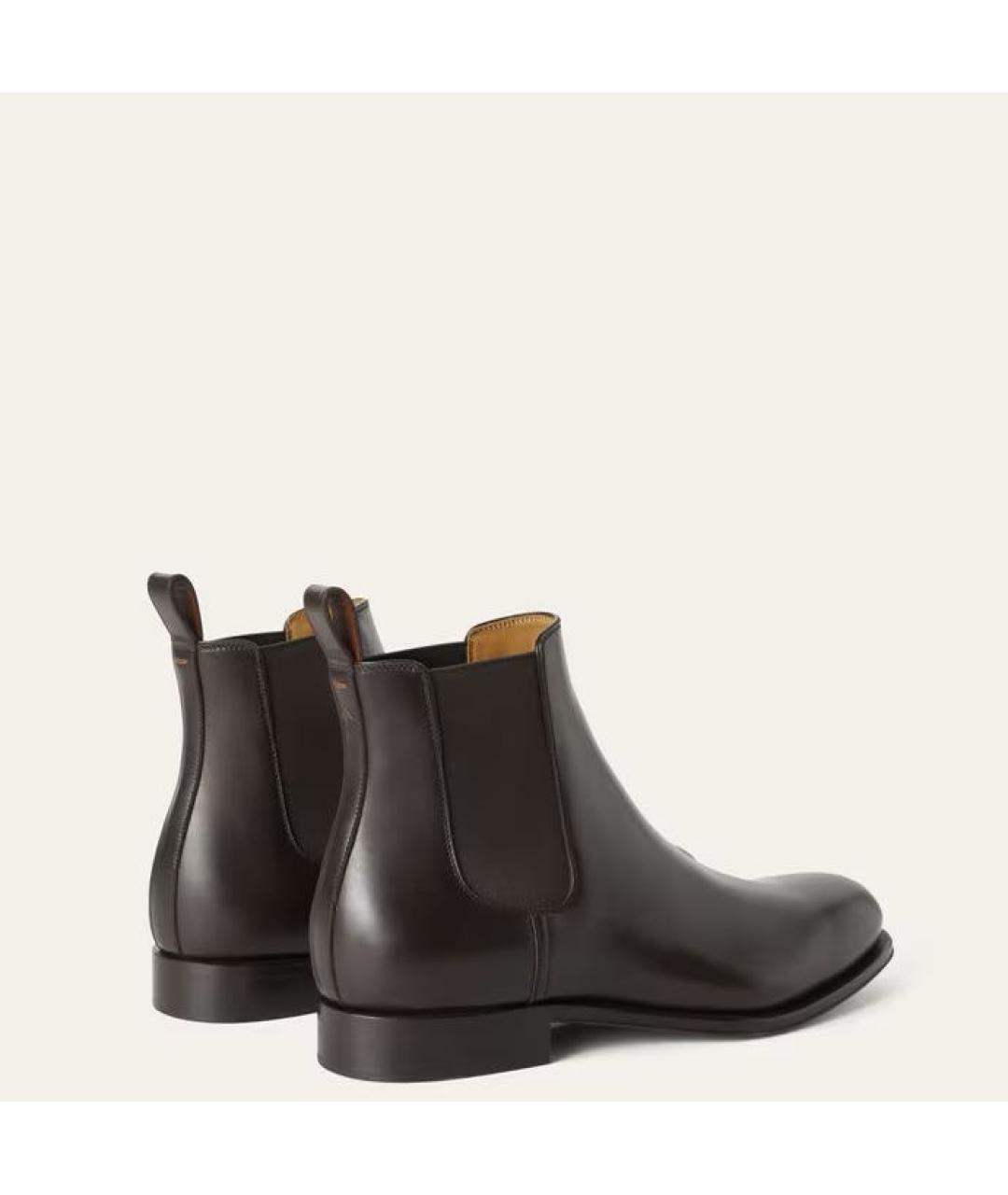 LORO PIANA Коричневые кожаные высокие ботинки, фото 3