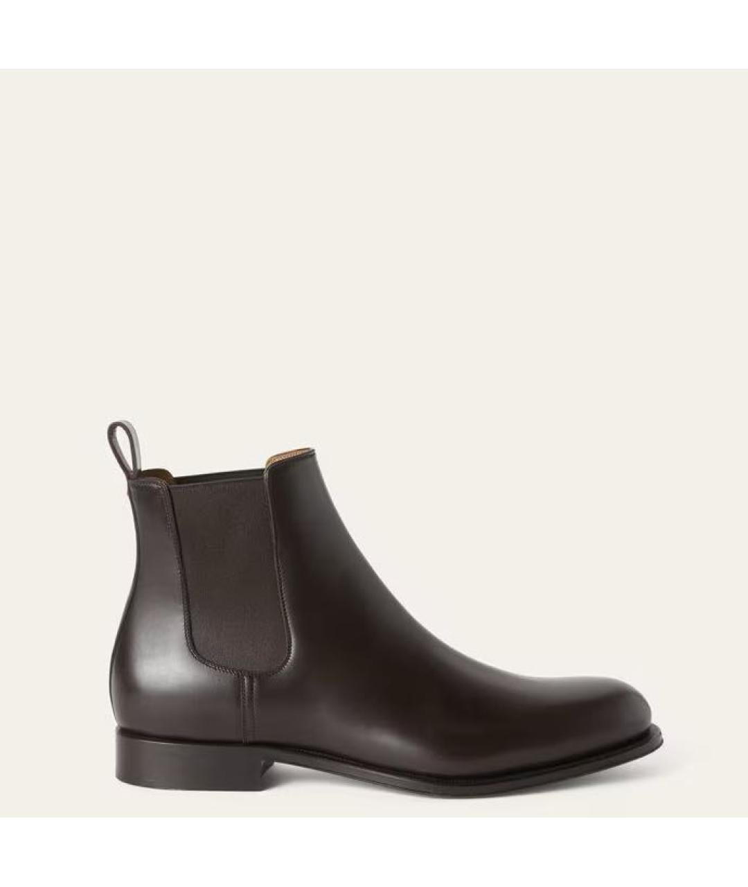 LORO PIANA Коричневые кожаные высокие ботинки, фото 8