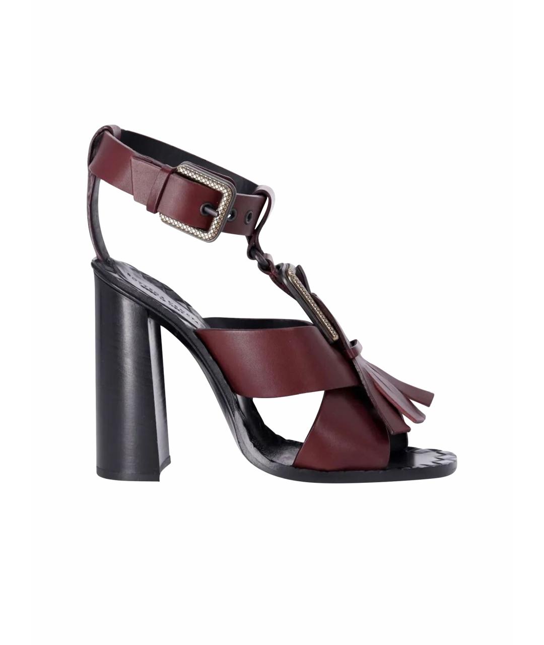 BOTTEGA VENETA Бордовые кожаные туфли, фото 1