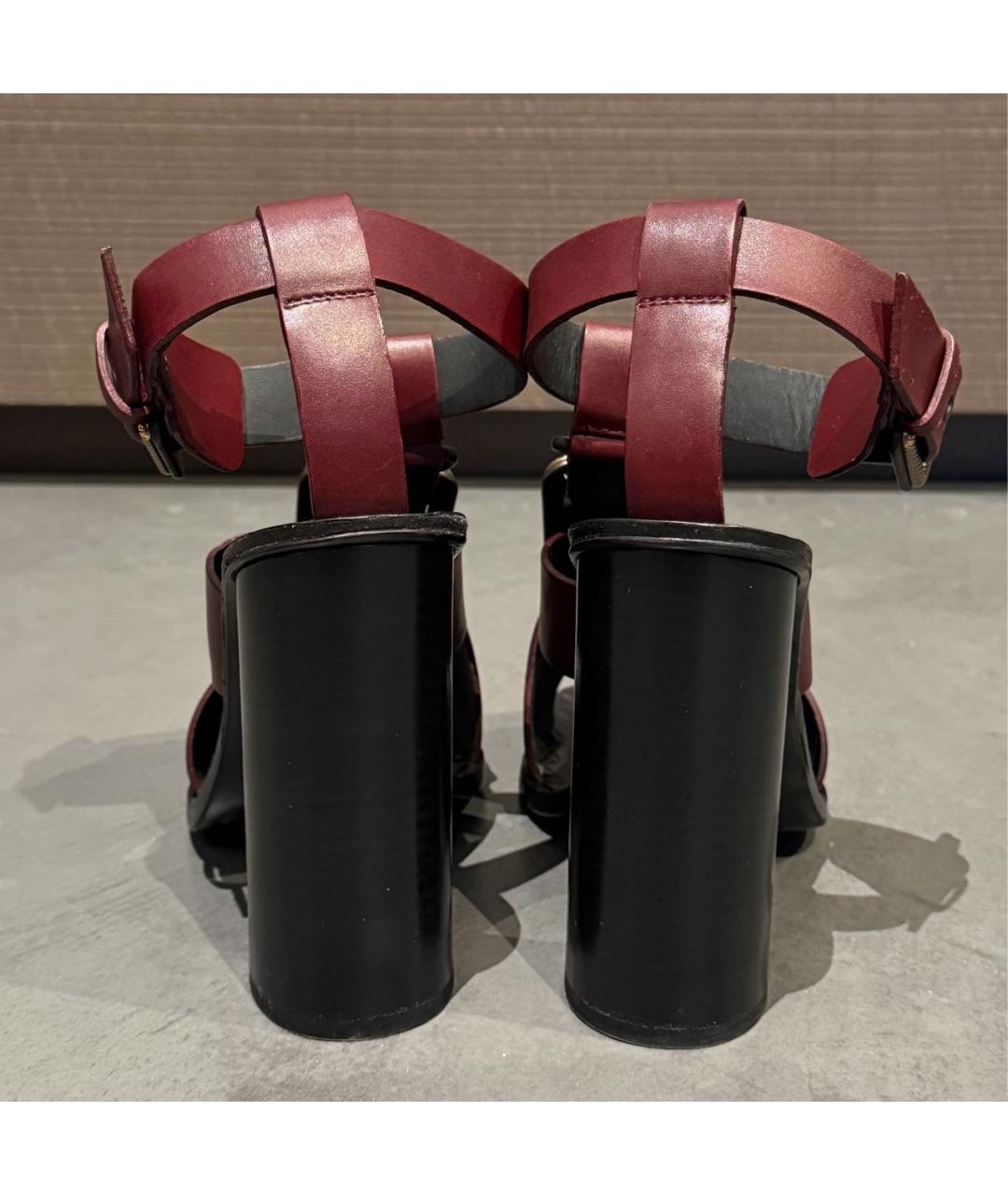 BOTTEGA VENETA Бордовые кожаные туфли, фото 4