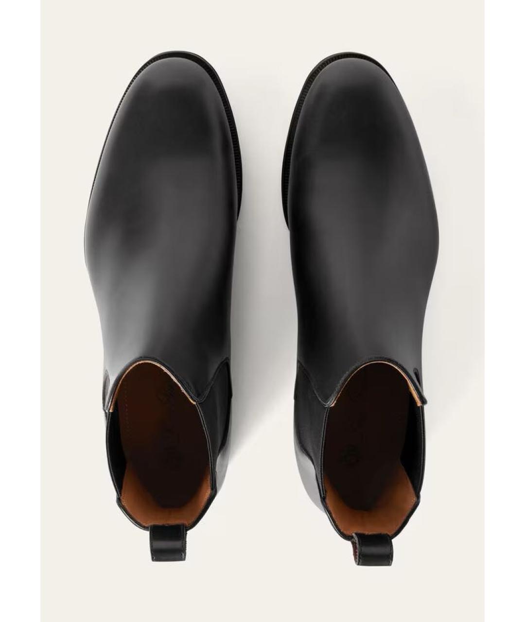 LORO PIANA Черные кожаные высокие ботинки, фото 5