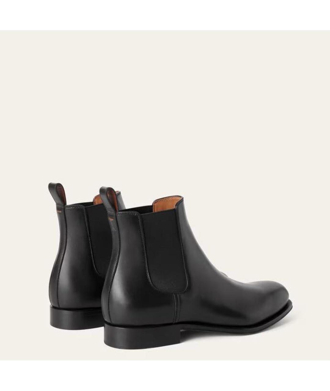 LORO PIANA Черные кожаные высокие ботинки, фото 3
