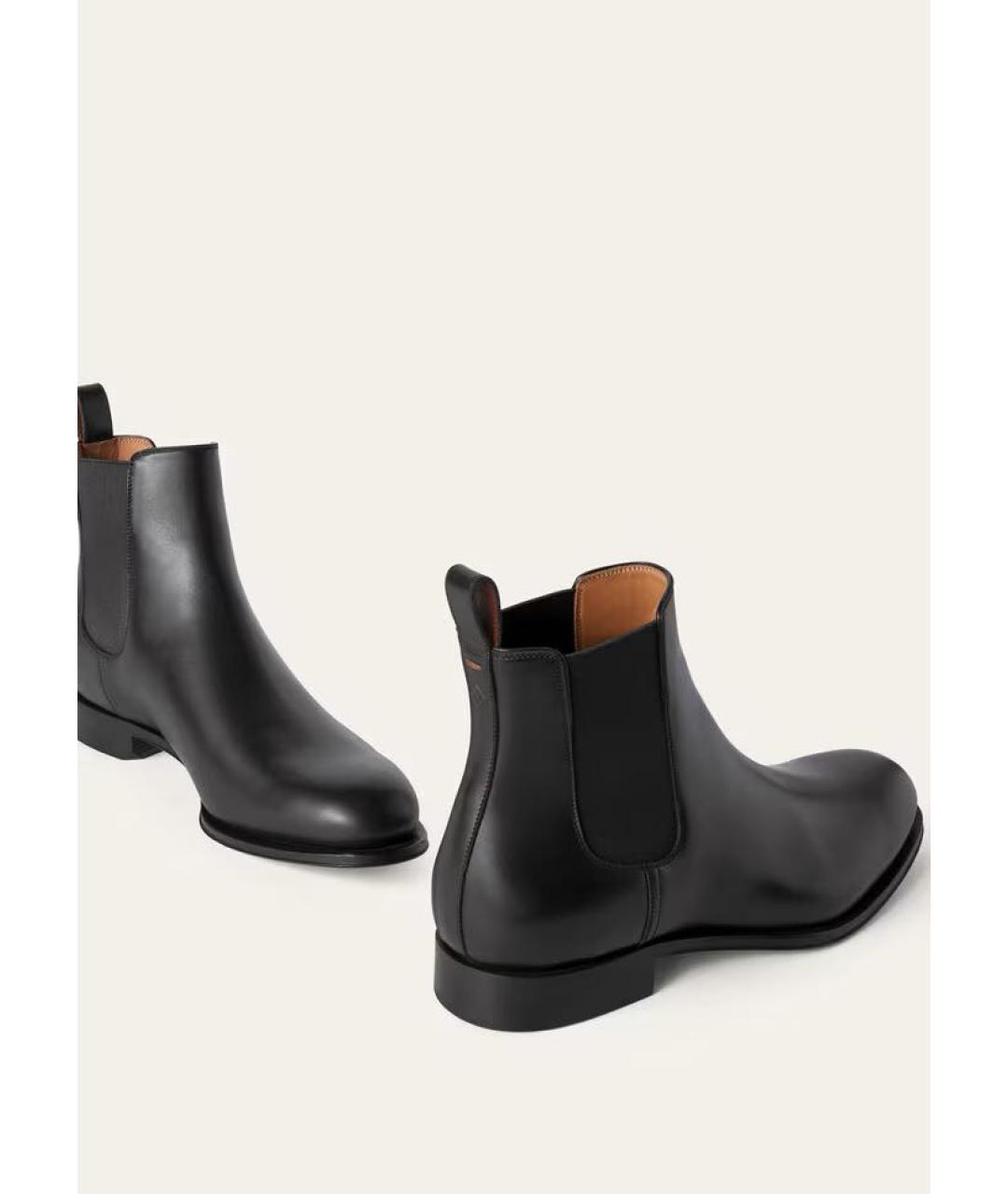 LORO PIANA Черные кожаные высокие ботинки, фото 6