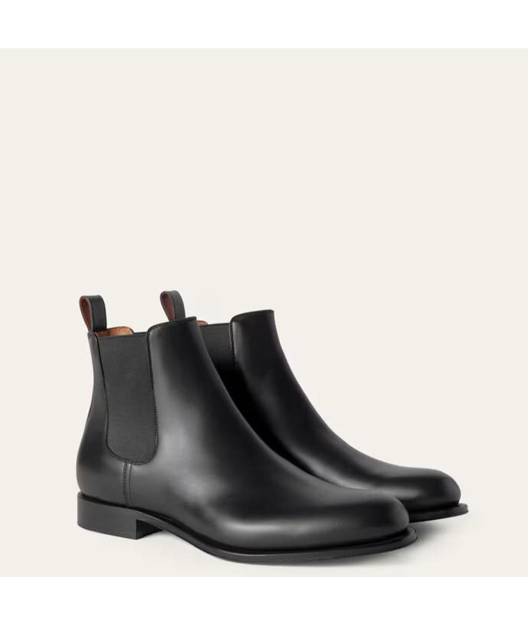 LORO PIANA Черные кожаные высокие ботинки, фото 2