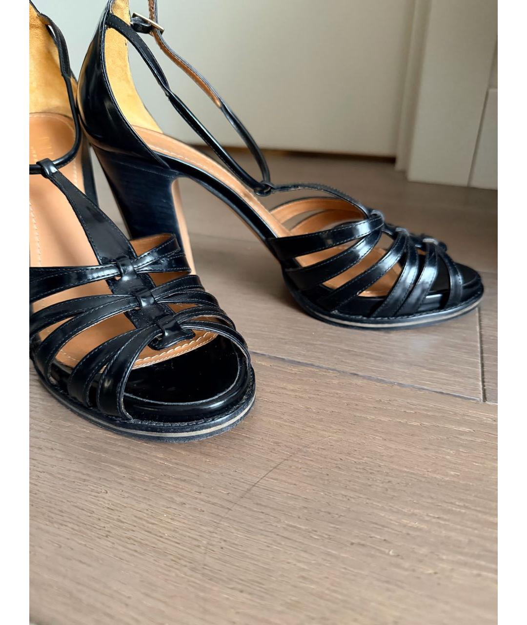 POLLINI Черные кожаные босоножки, фото 7