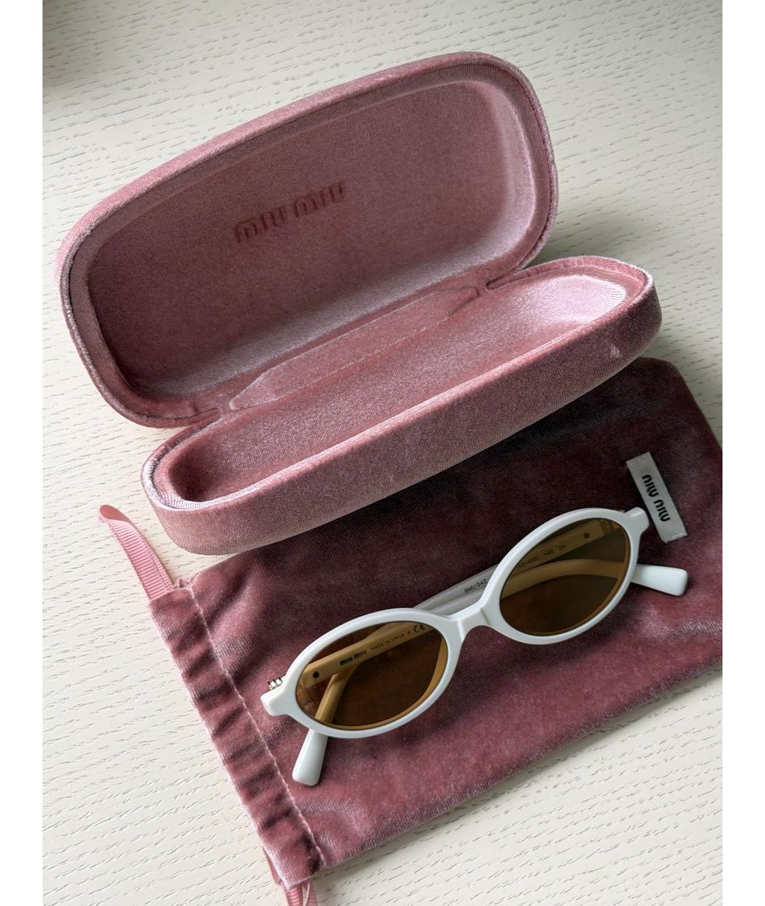 MIU MIU Белые пластиковые солнцезащитные очки, фото 8