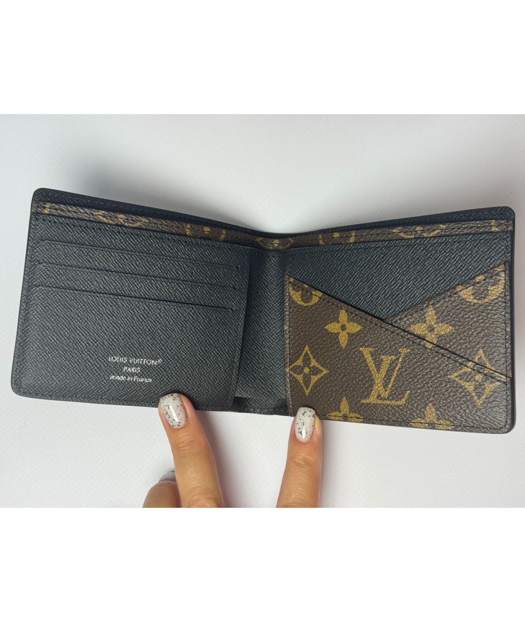 LOUIS VUITTON Коричневый кожаный кошелек, фото 4