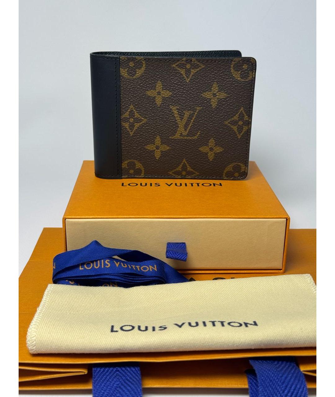 LOUIS VUITTON Коричневый кожаный кошелек, фото 8