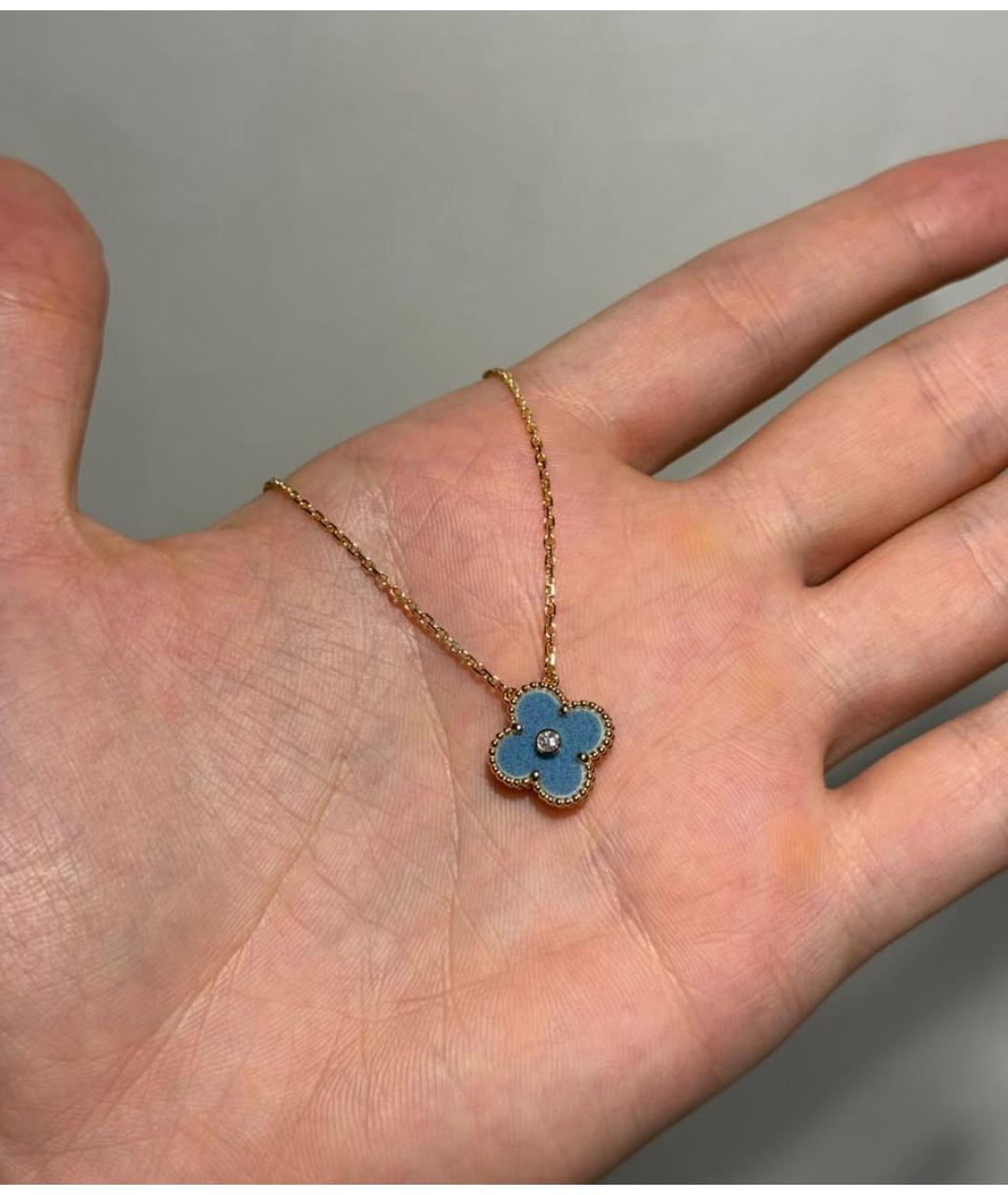 VAN CLEEF & ARPELS Голубая подвеска из желтого золота, фото 3