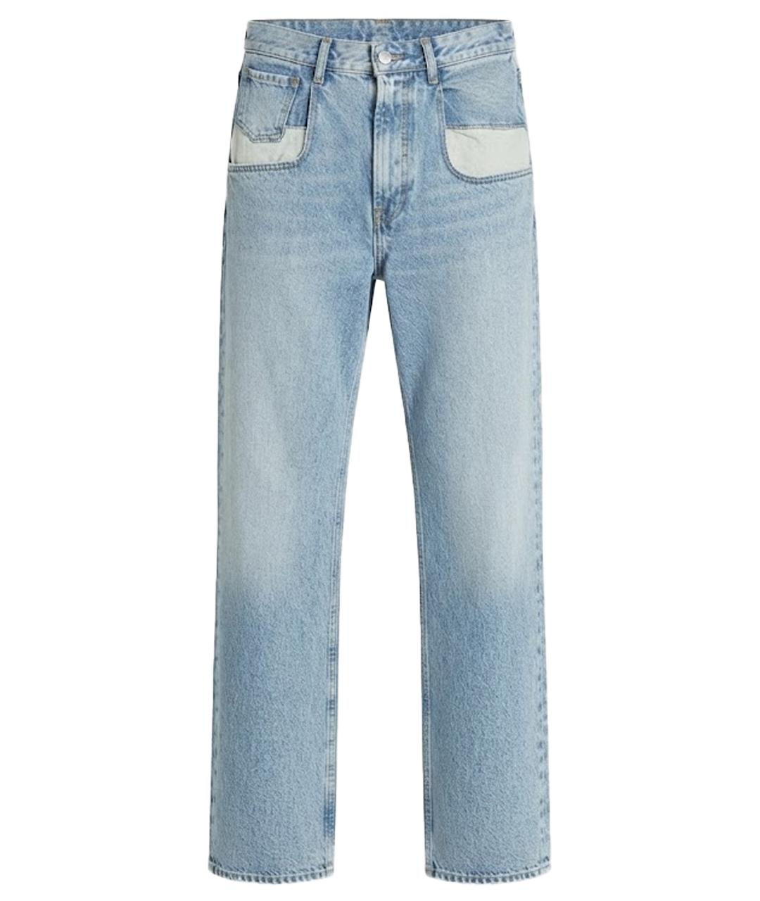 MAISON MARGIELA Голубые хлопковые прямые джинсы, фото 1