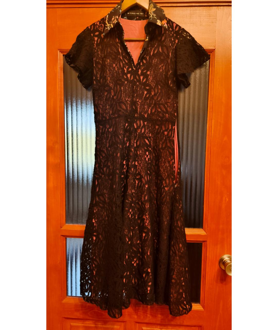 ETRO Черное кружевное коктейльное платье, фото 5