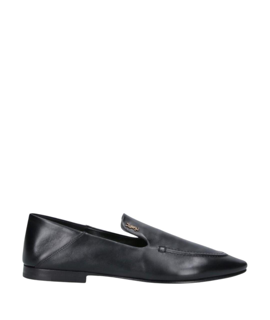 SAINT LAURENT Черные кожаные лоферы, фото 1