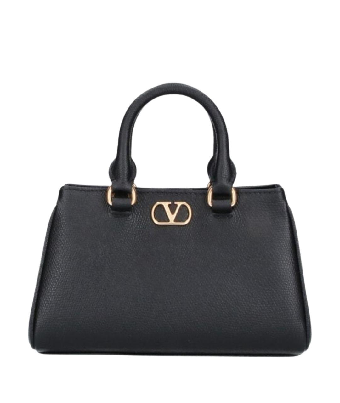 VALENTINO Черная кожаная сумка тоут, фото 1
