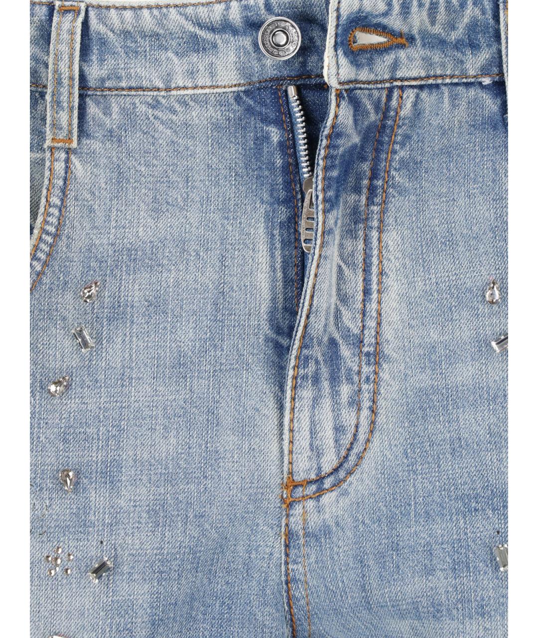 ERMANNO SCERVINO Голубые хлопковые прямые джинсы, фото 5