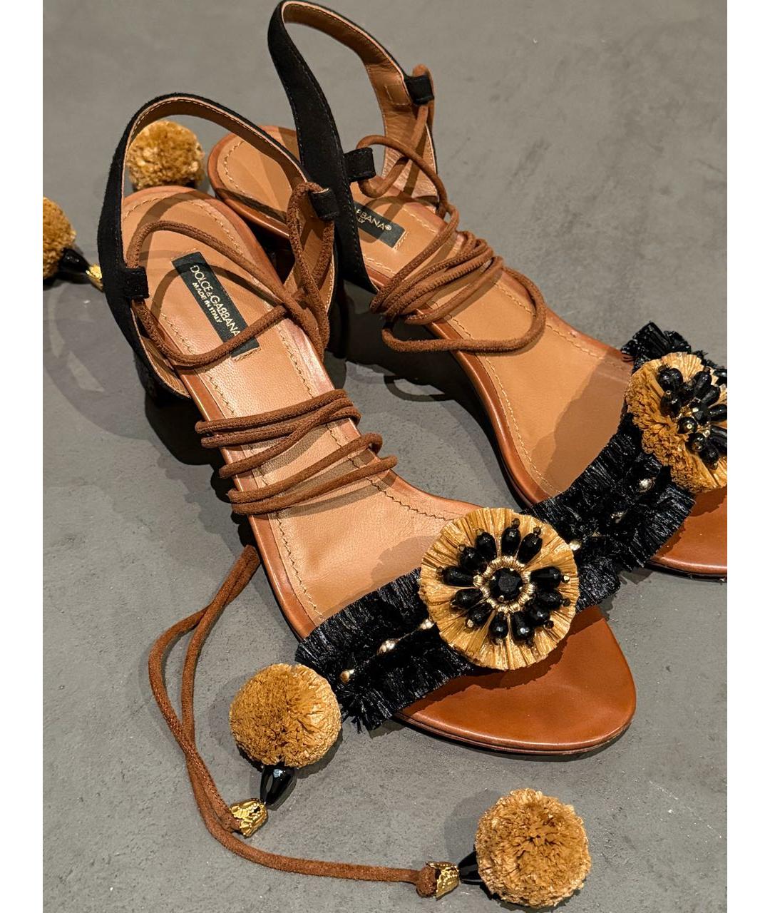 DOLCE&GABBANA Коричневые босоножки, фото 6