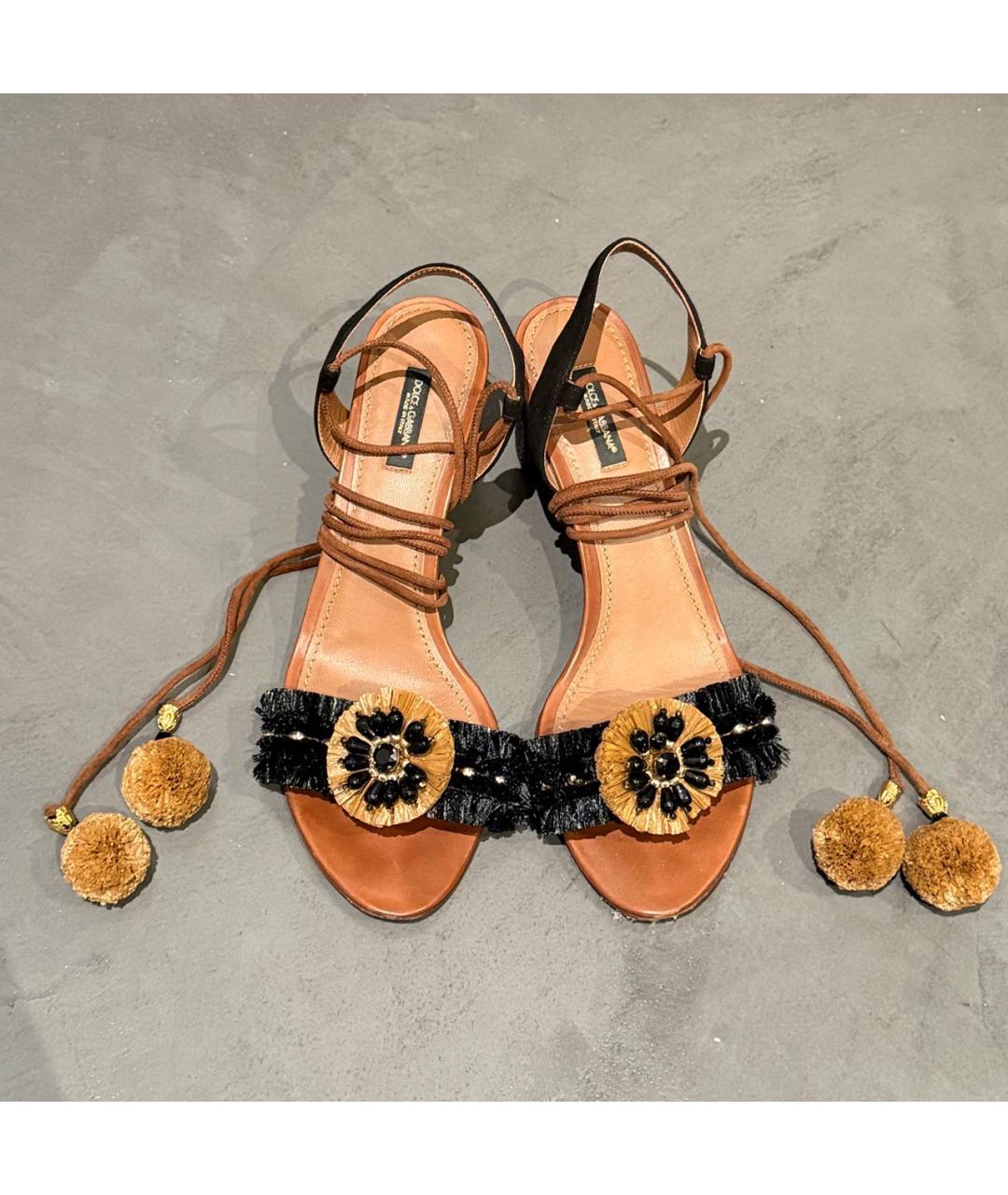 DOLCE&GABBANA Коричневые босоножки, фото 3