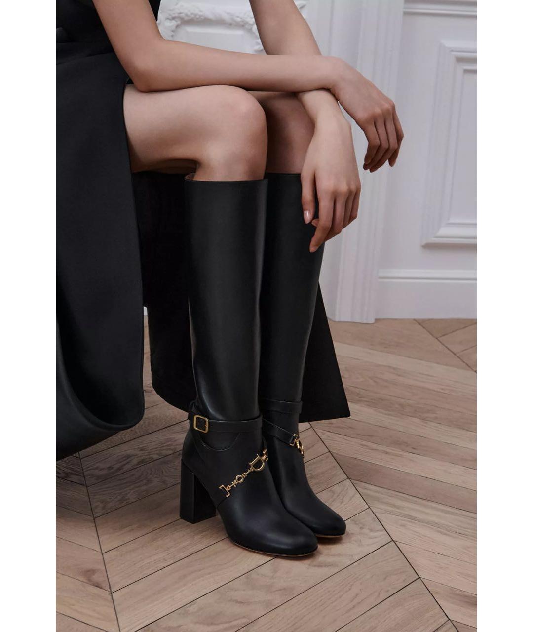 CHRISTIAN DIOR Черные кожаные сапоги, фото 2