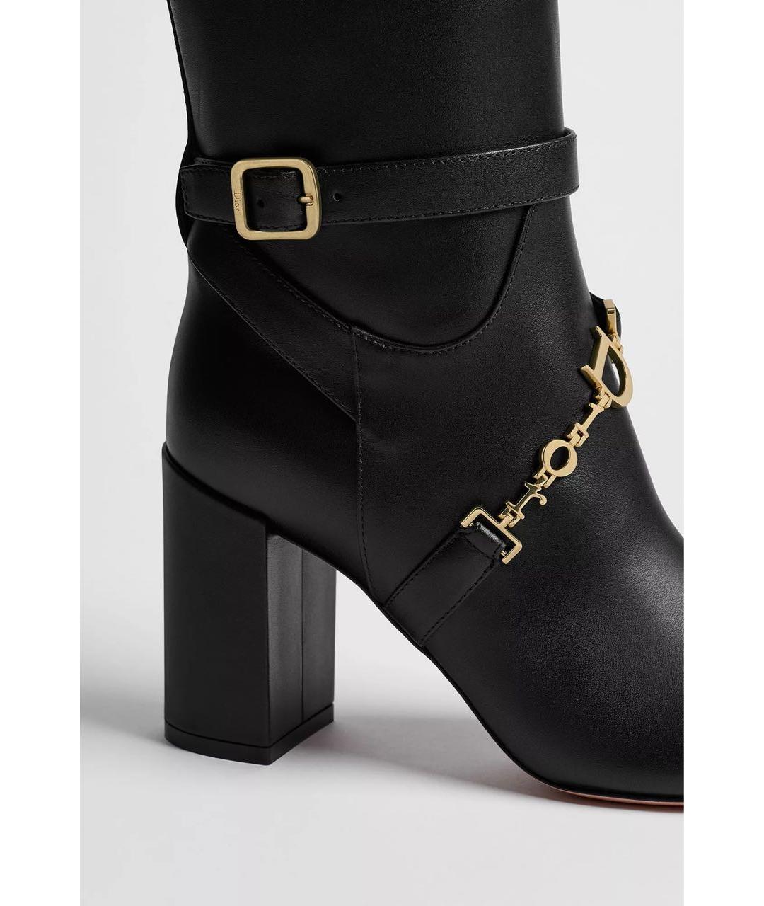 CHRISTIAN DIOR Черные кожаные сапоги, фото 5