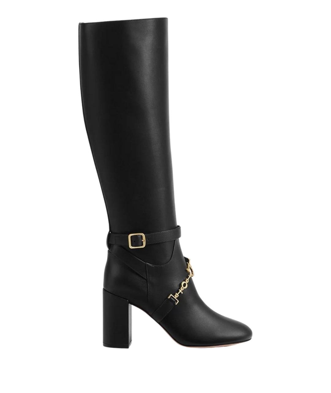 CHRISTIAN DIOR Черные кожаные сапоги, фото 1