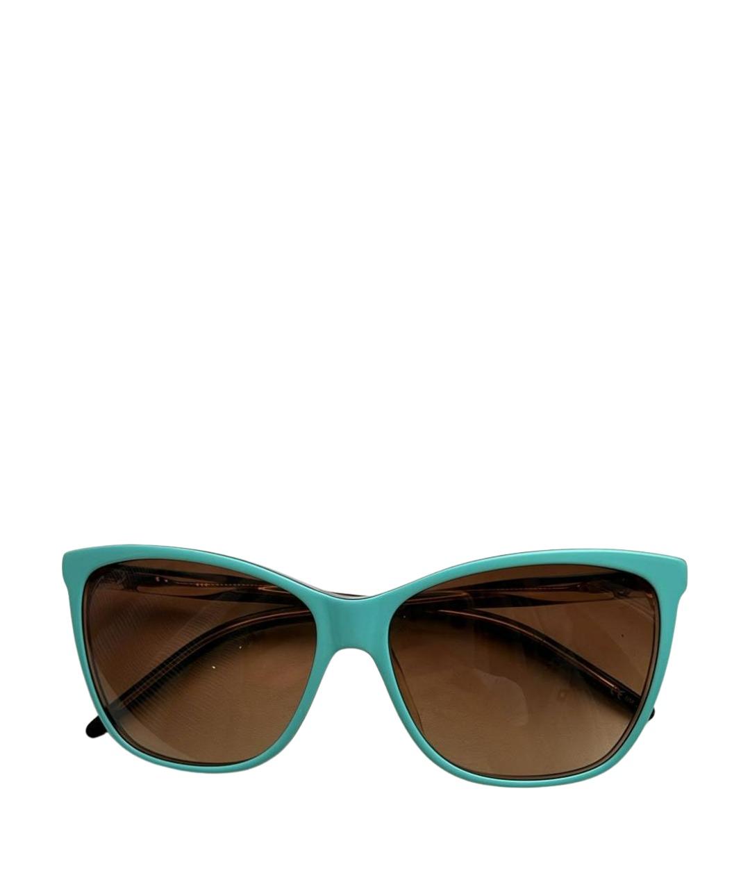 GUCCI Бирюзовые пластиковые солнцезащитные очки, фото 1