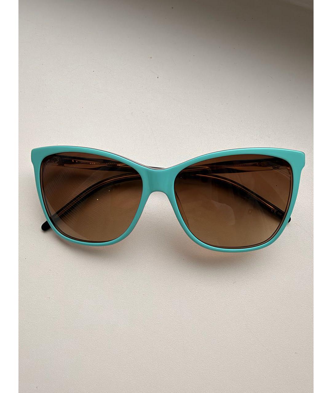 GUCCI Бирюзовые пластиковые солнцезащитные очки, фото 6