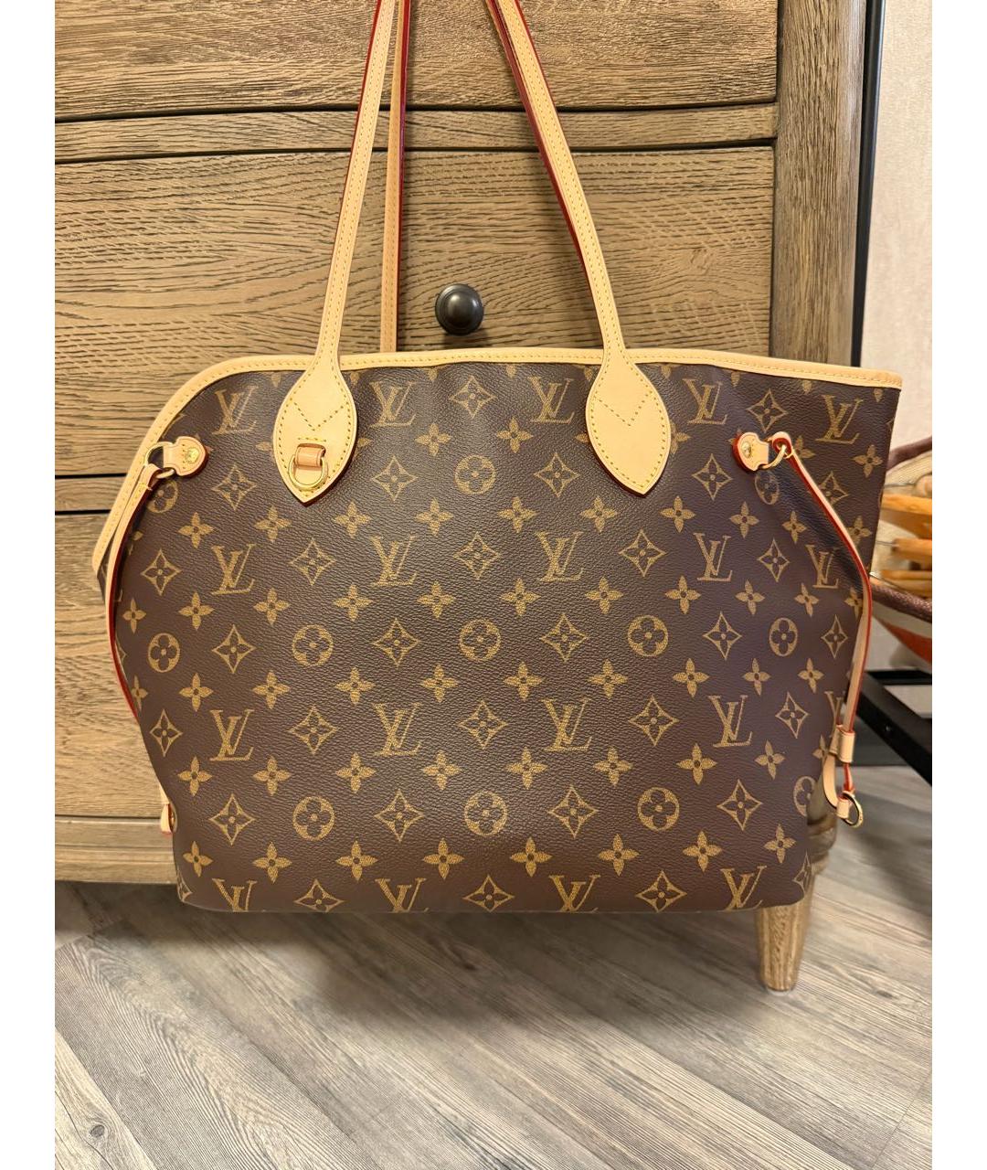 LOUIS VUITTON Коричневая сумка тоут из канвы, фото 4