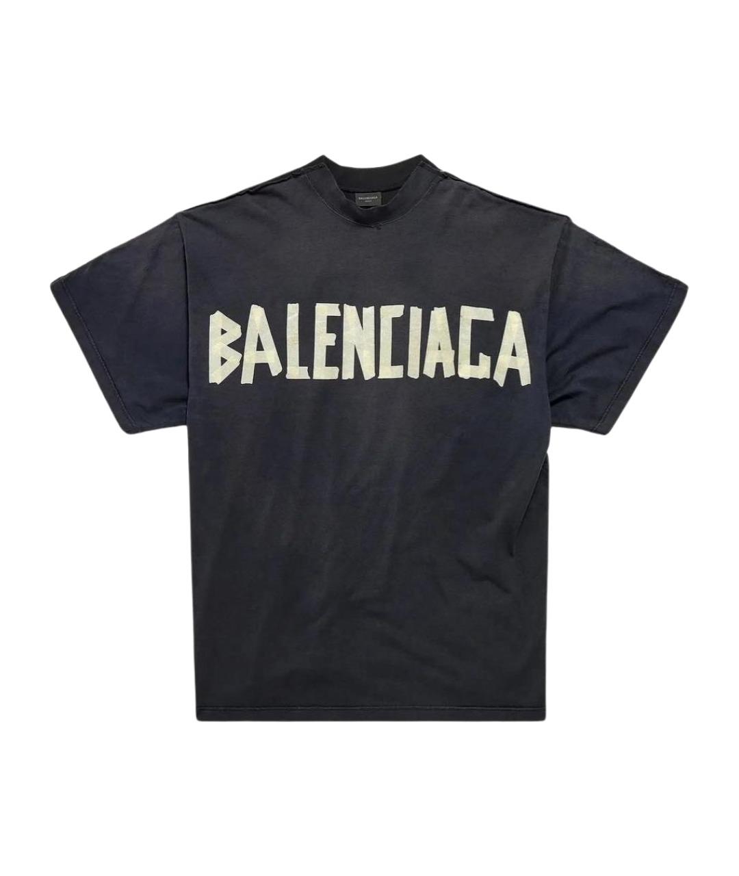 BALENCIAGA Антрацитовая хлопковая футболка, фото 1