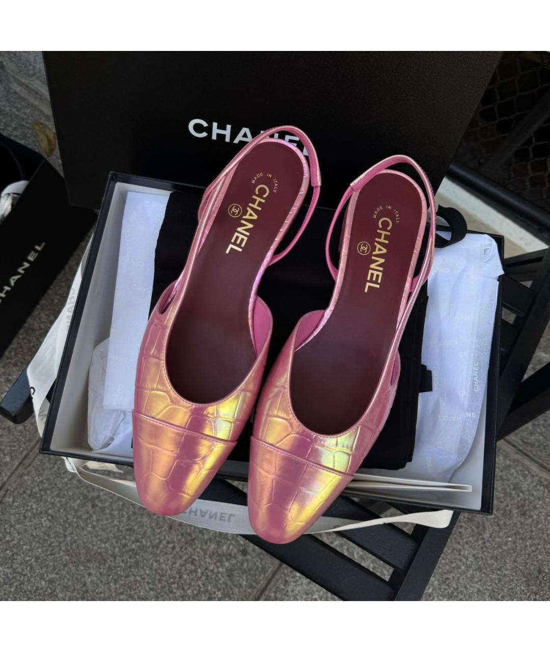 CHANEL Розовые кожаные туфли, фото 2
