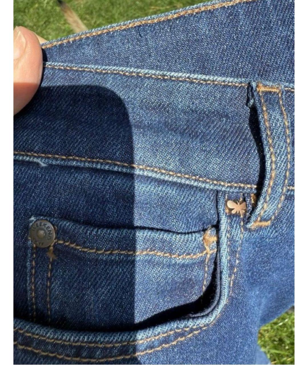 WEEKEND MAX MARA Синие хлопковые джинсы клеш, фото 5