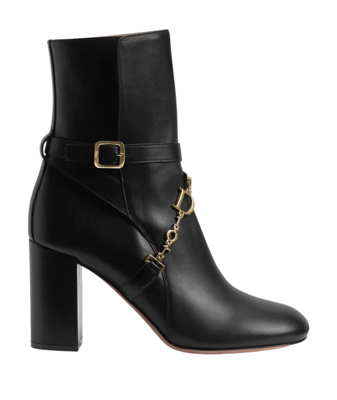 CHRISTIAN DIOR Черные кожаные ботинки, фото 1