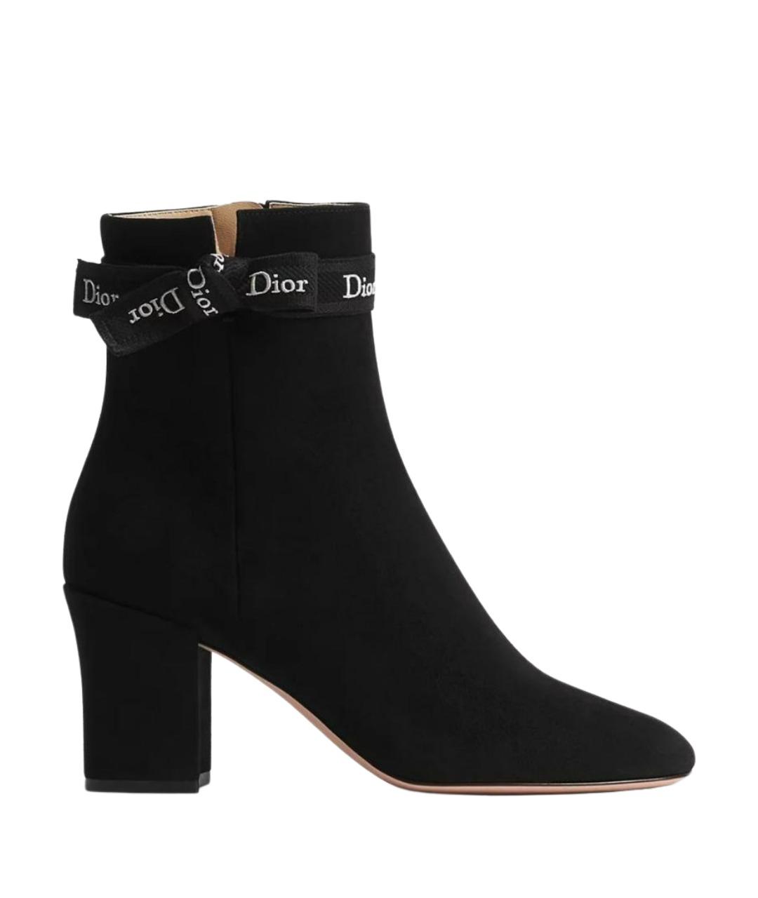 CHRISTIAN DIOR Черные замшевые ботильоны, фото 1