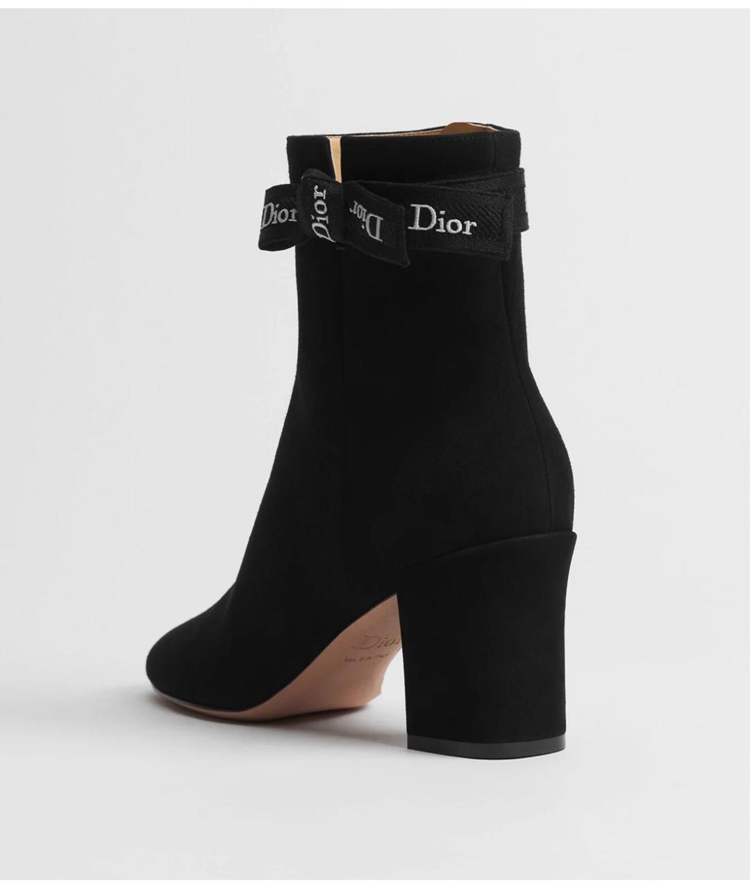 CHRISTIAN DIOR Черные замшевые ботильоны, фото 3