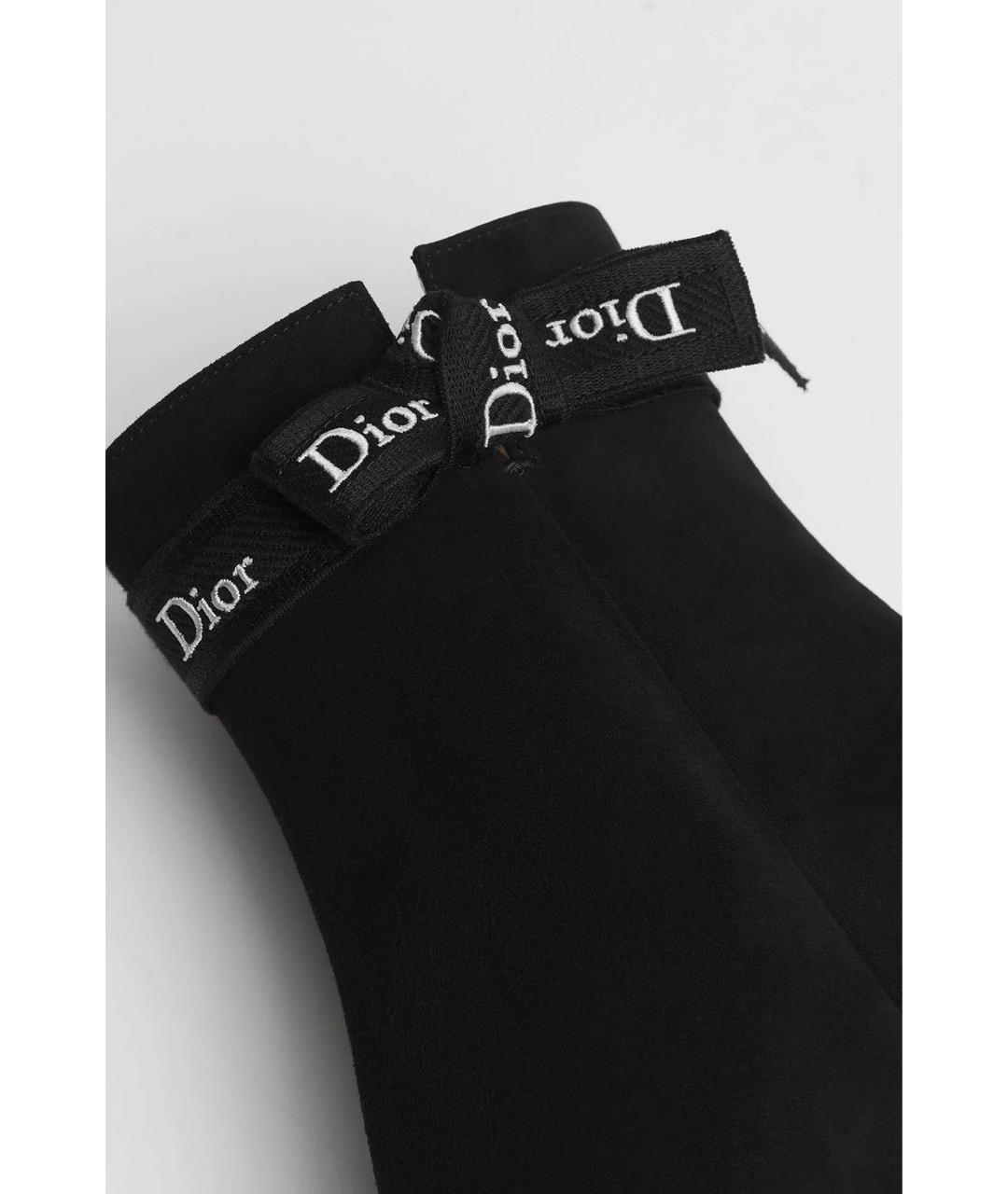 CHRISTIAN DIOR Черные замшевые ботильоны, фото 4