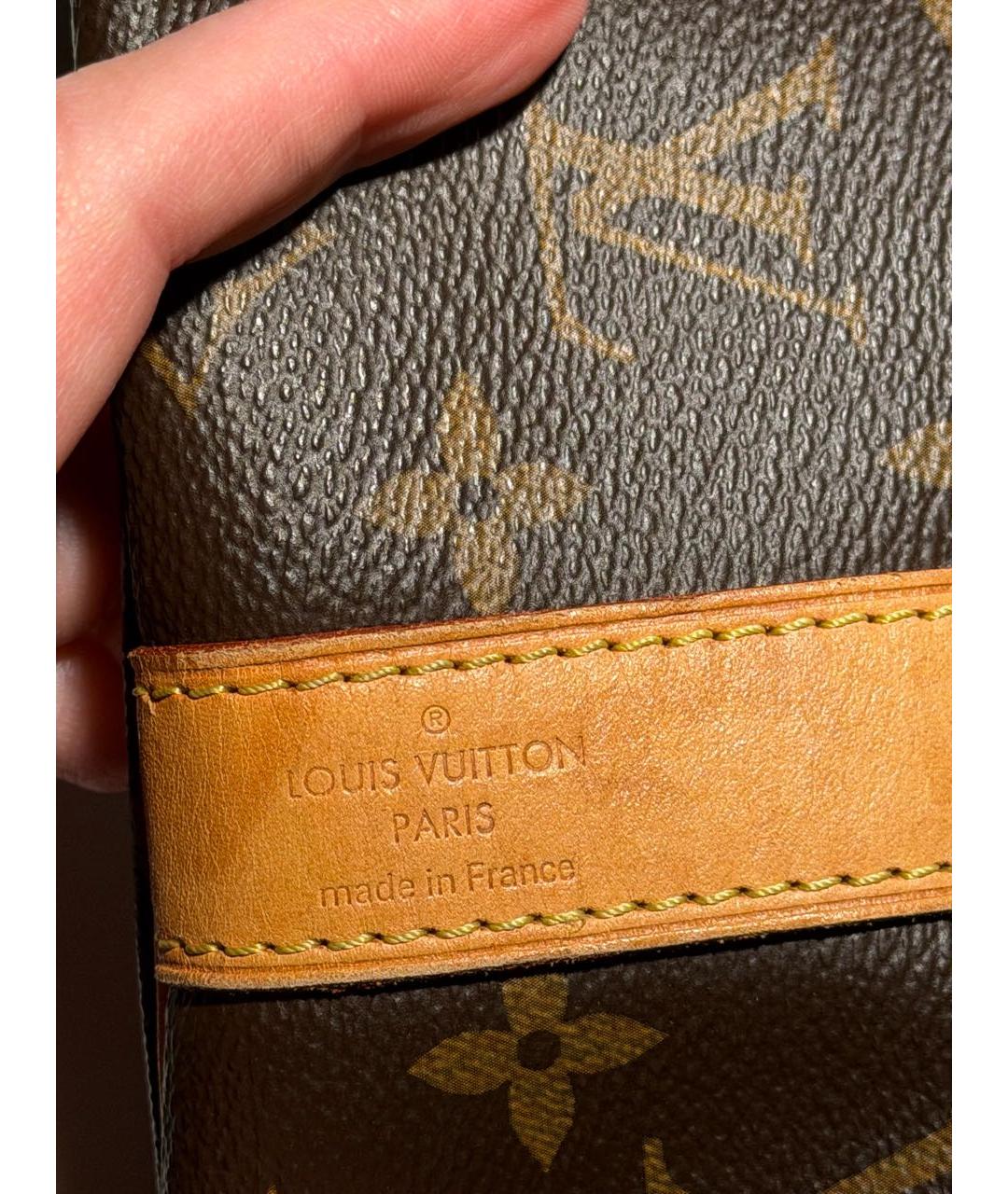 LOUIS VUITTON Коричневая дорожная/спортивная сумка из канвы, фото 6