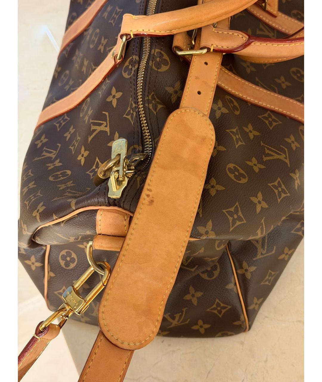 LOUIS VUITTON Коричневая дорожная/спортивная сумка из канвы, фото 7