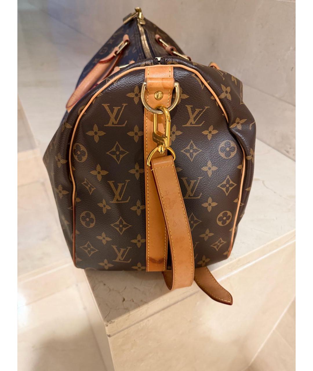 LOUIS VUITTON Коричневая дорожная/спортивная сумка из канвы, фото 8