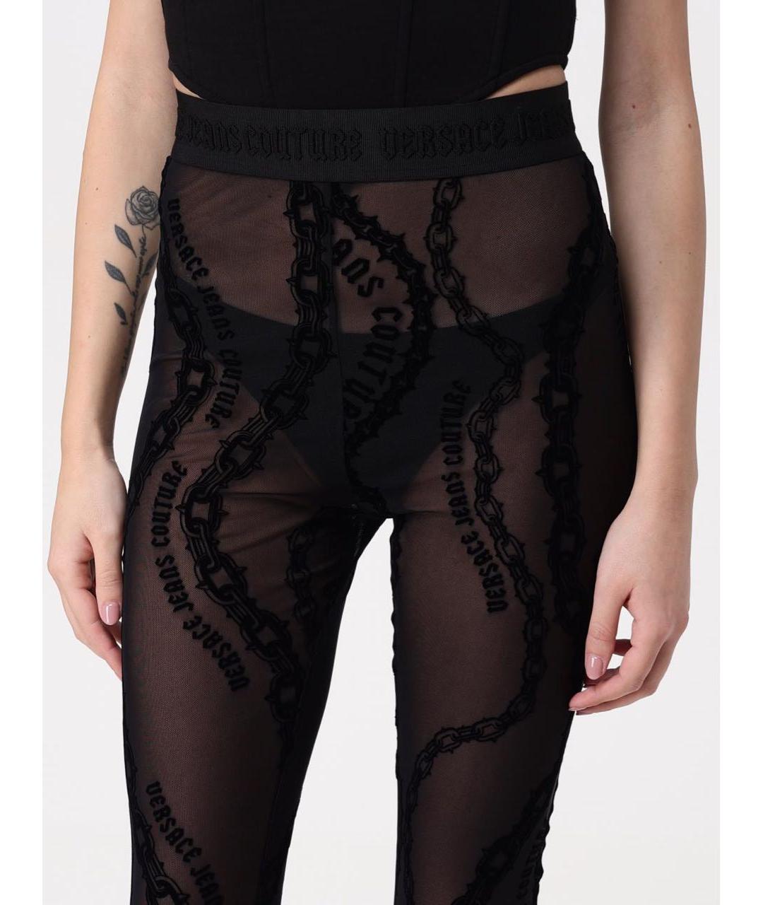VERSACE JEANS COUTURE Черные леггинсы и велосипедки, фото 3