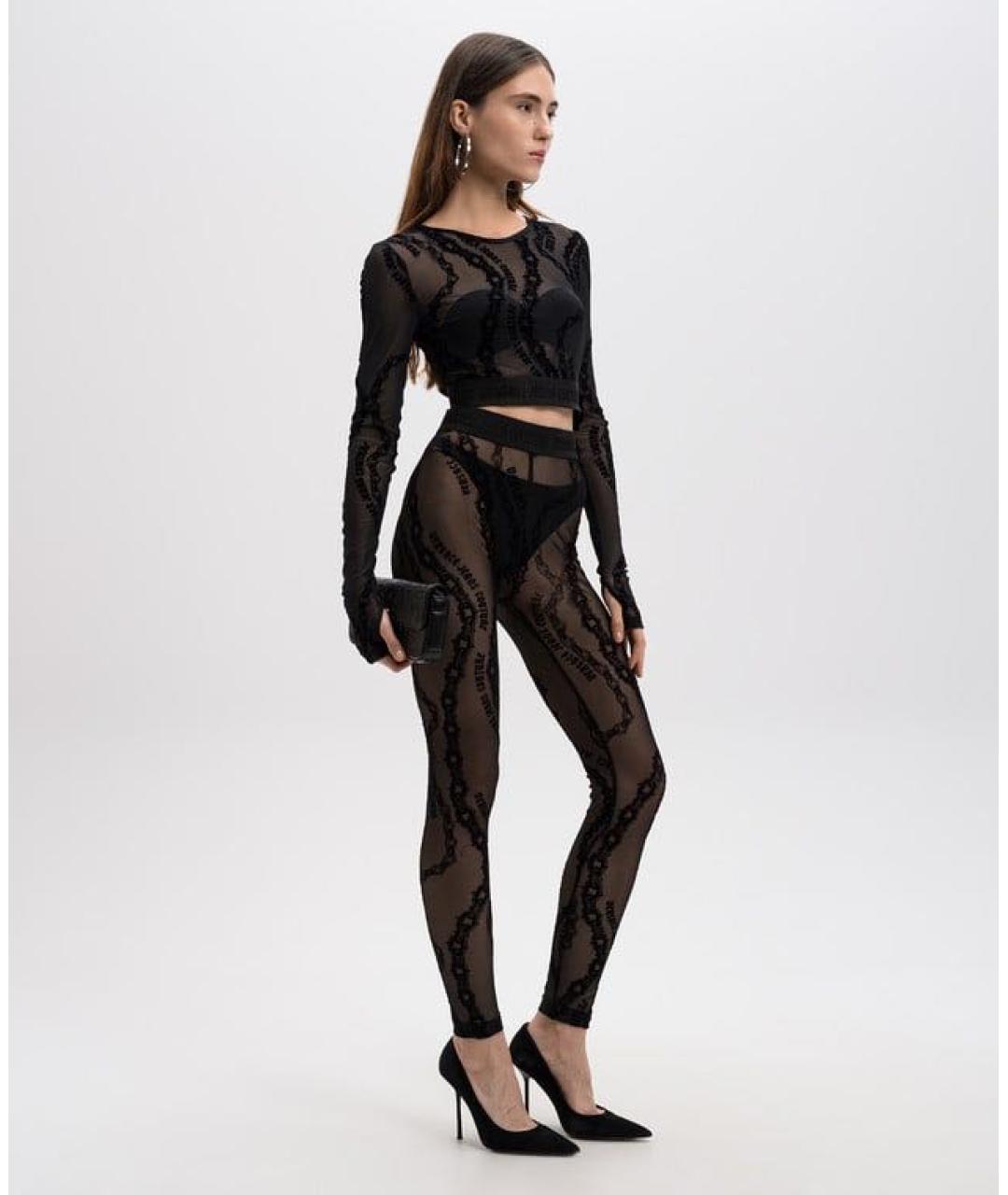 VERSACE JEANS COUTURE Черные леггинсы и велосипедки, фото 5