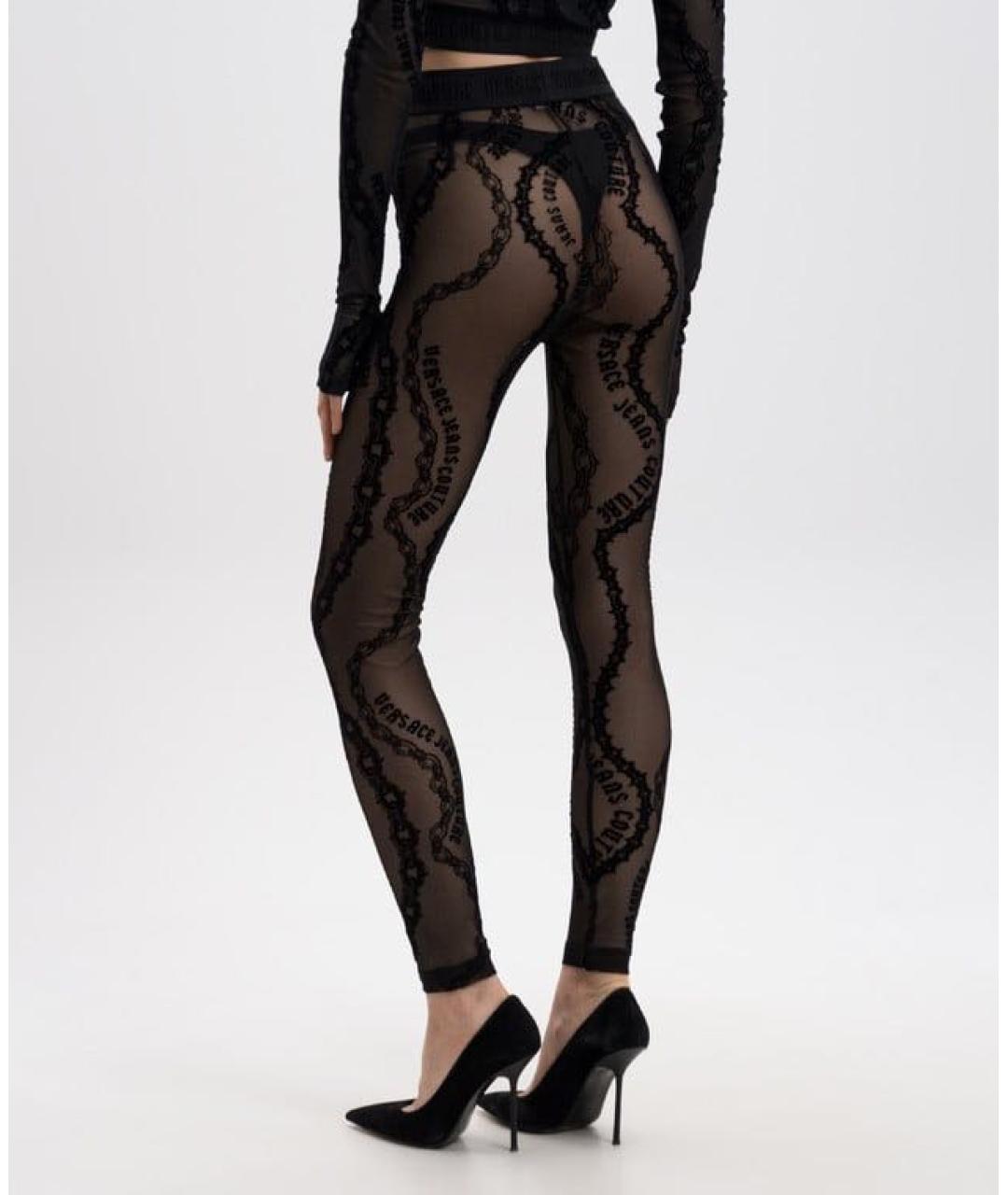 VERSACE JEANS COUTURE Черные леггинсы и велосипедки, фото 4