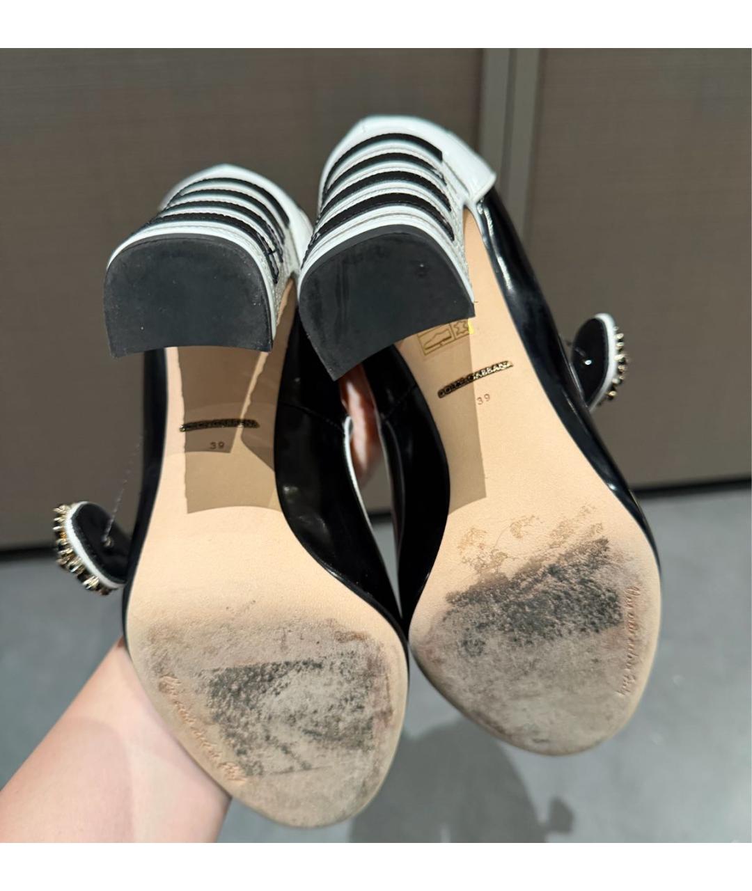 DOLCE&GABBANA Черные кожаные туфли, фото 8