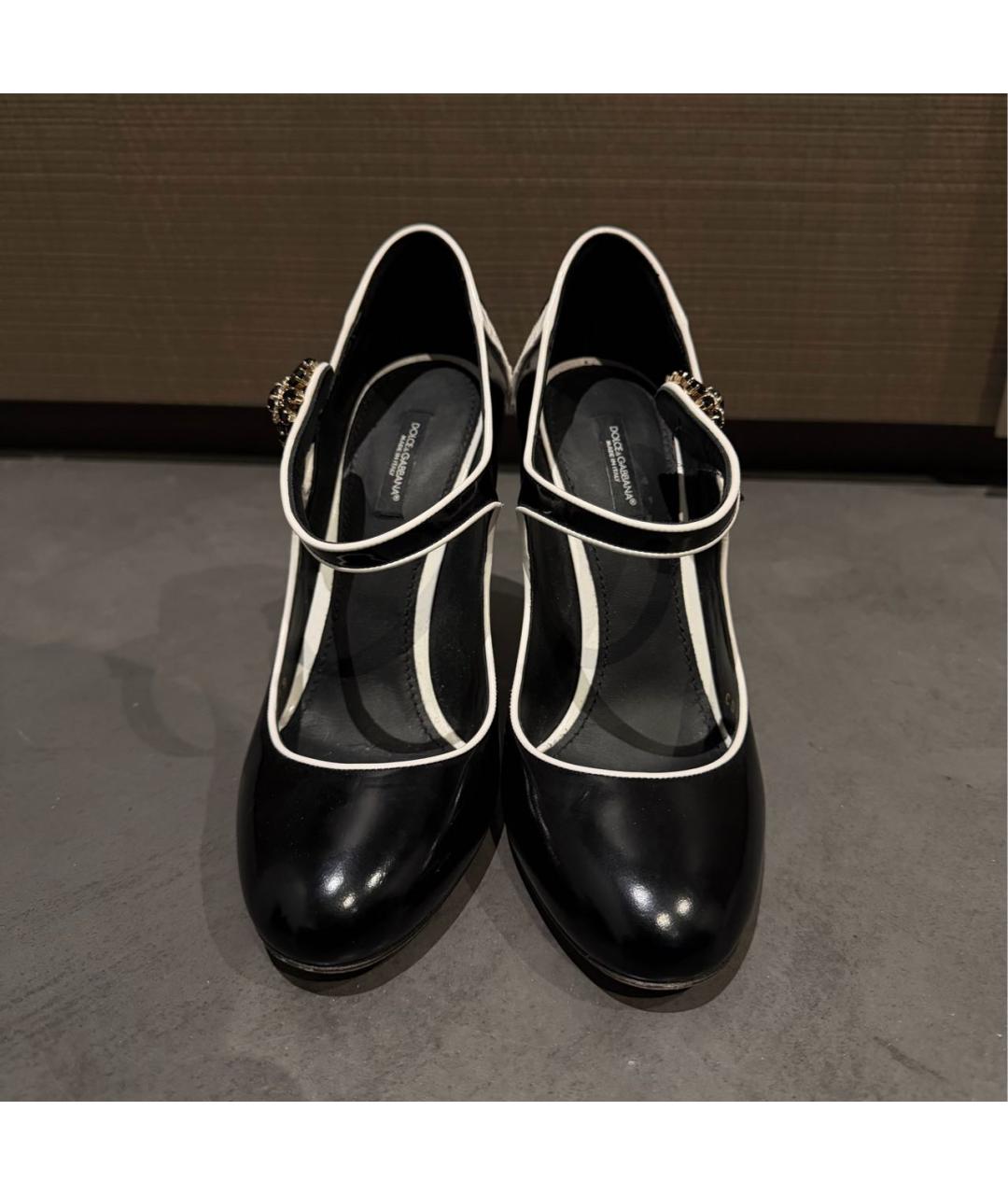 DOLCE&GABBANA Черные кожаные туфли, фото 5