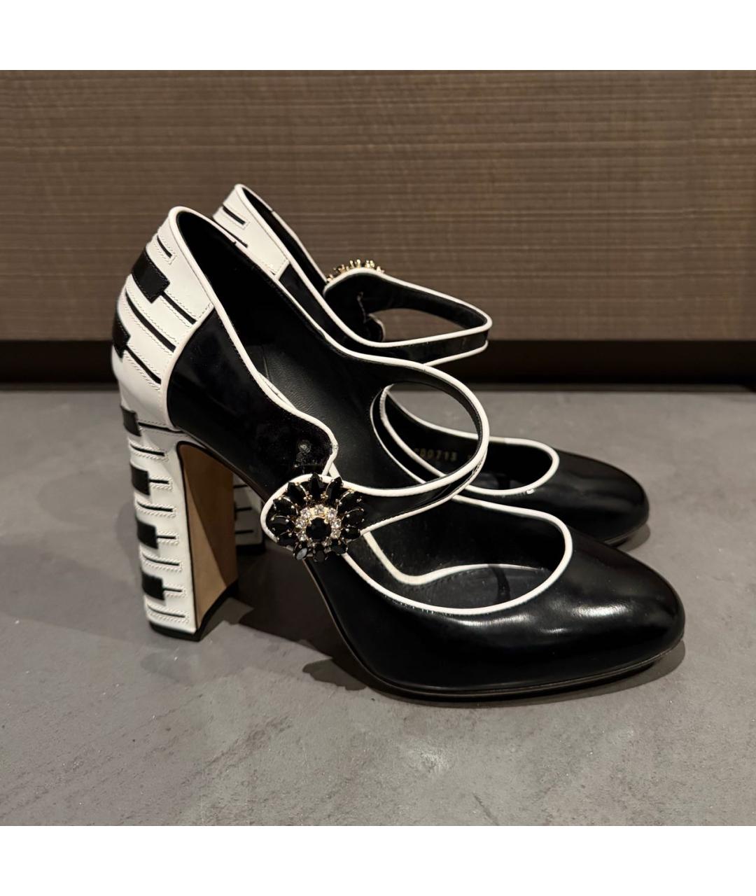 DOLCE&GABBANA Черные кожаные туфли, фото 2
